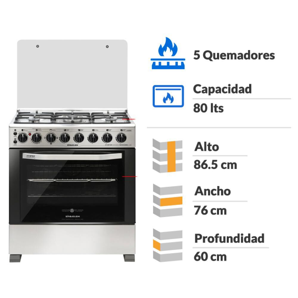 Cocina A Gas Sindelen CH-740NI / 5 Quemadores image number 1.0
