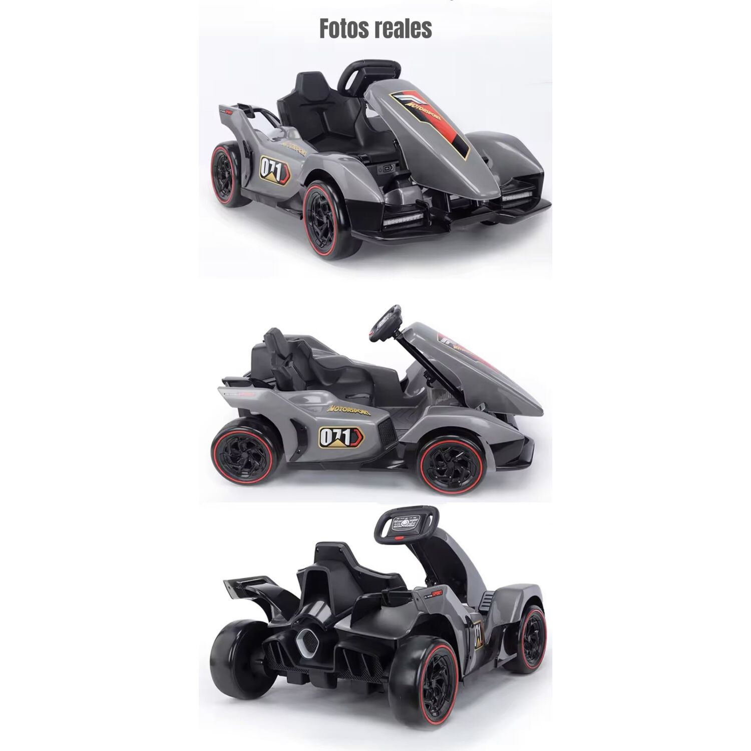 Go Kart Auto El&eacute;ctrico 12v7ah Con Control Rojo X2 Lubabycas image number 12.0