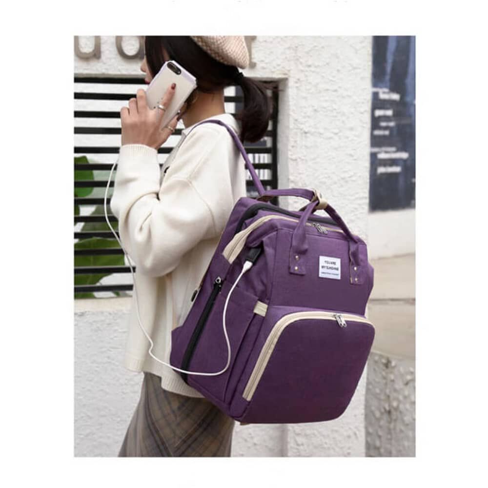 Mochila 3 En 1 Pa&ntilde;alera Cuna Y Mudador Port&aacute;til Para Beb&eacute;s image number 3.0