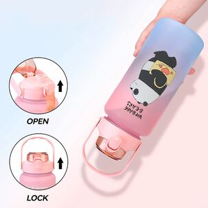 Pack 2 Botellas Agua Motivacionales 2l 900ml Rosa Celeste
