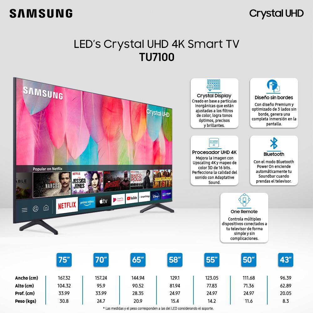 Led Samsung TU7100 / 65" / Crystal UHD 4K / Smart Tv image number 7.0