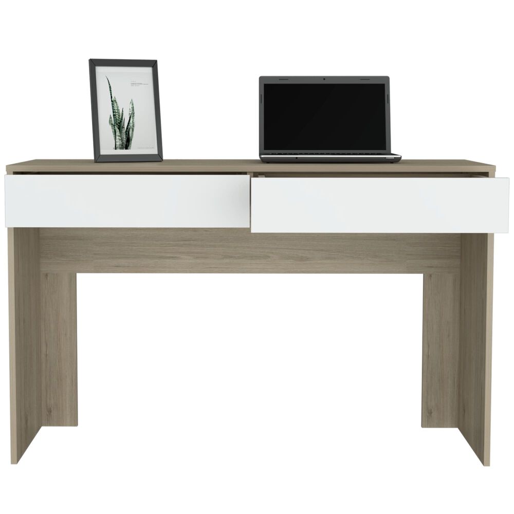 Escritorio 2 Cajones Fm-036c Caf&eacute; Claro Y Blanco image number 2.0