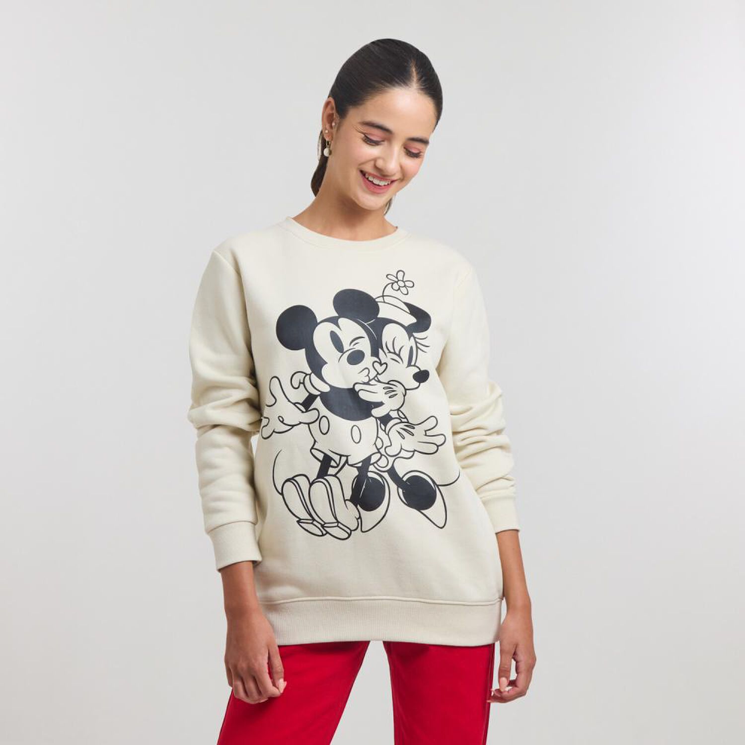 Poler&oacute;n Minnie & Mickey Regular Cuello Redondo Mujer Freedom image number 2.0