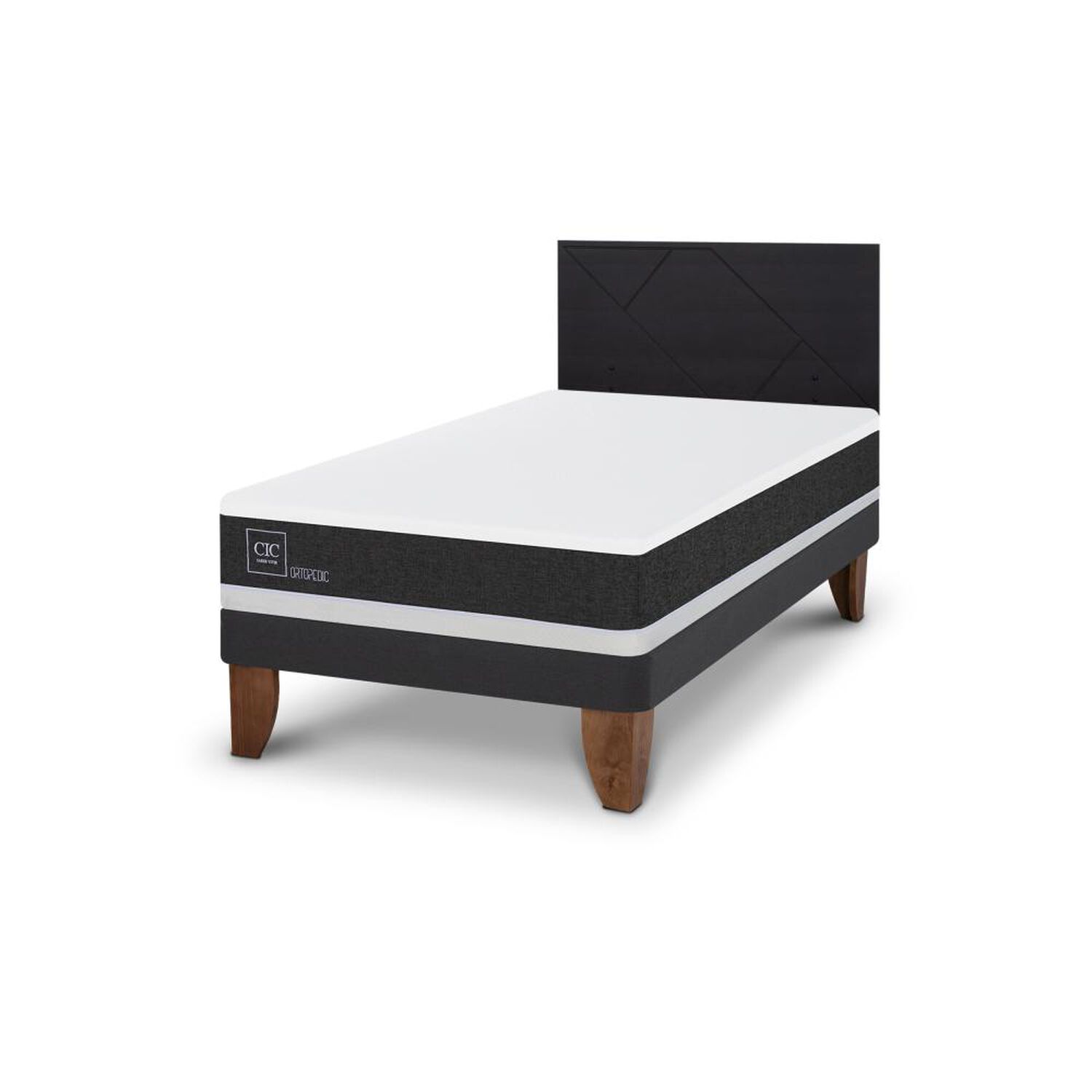 Cama Europea Cic Ortopedic / 1.5 Plazas / Base Normal + Respaldo image number 4.0