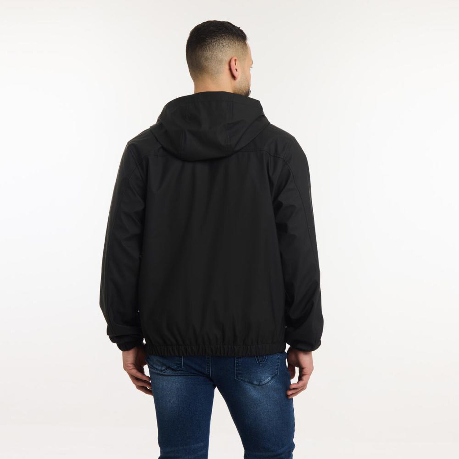 Chaqueta Slim Cuello Alto Con Capucha Hombre Az Black image number 3.0