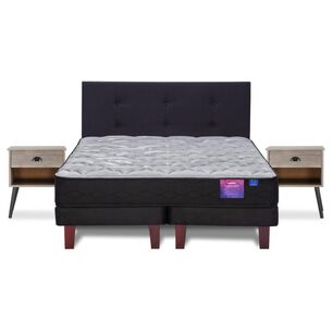 Cama Europea Flex Therapedic Plus / King / Base Dividida + Set De Maderas