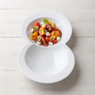 Bandeja De Cerámica Doble Para Servir