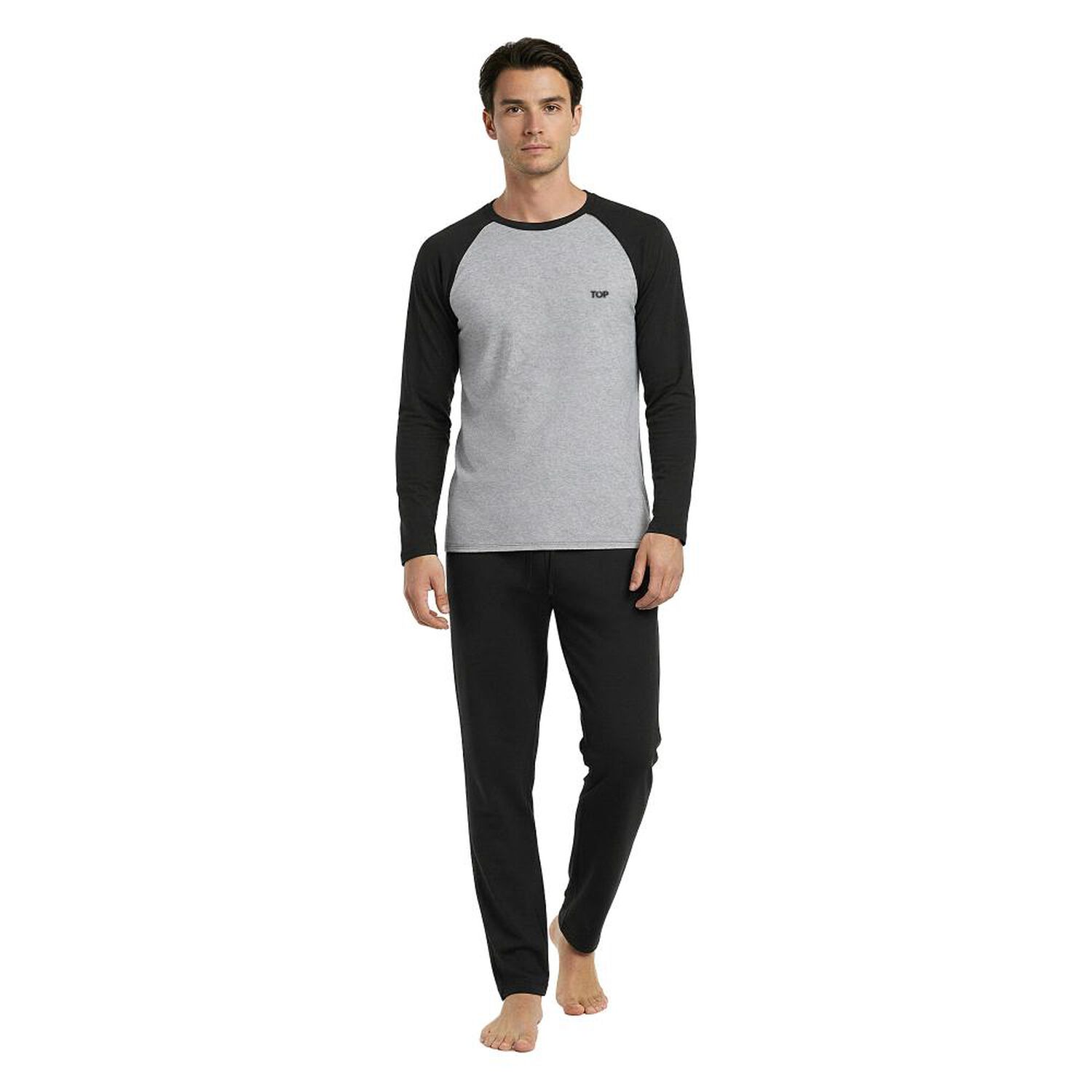Pijama Algod&oacute;n Invierno Hombre C2 Top / 2 Piezas image number 2.0
