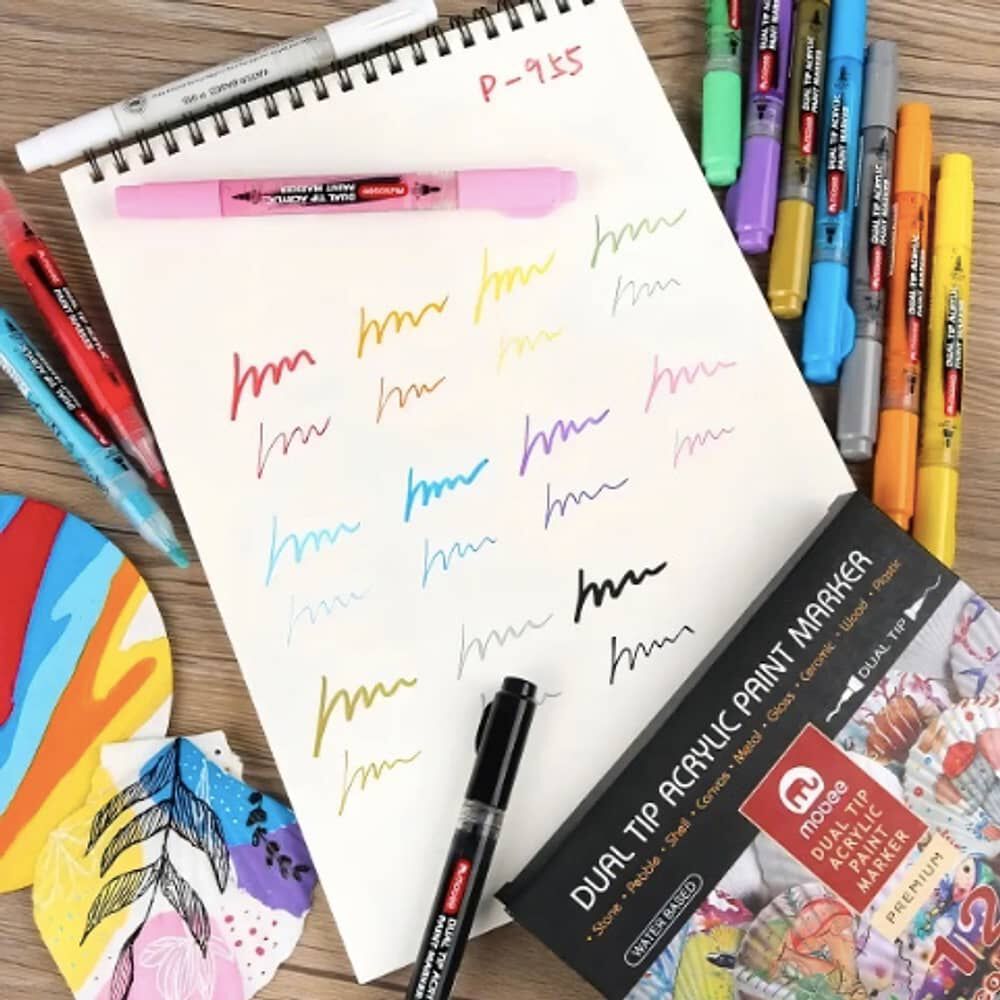 Marcadores Acr&iacute;licos Doble Punta L&aacute;pices 12 Color image number 3.0