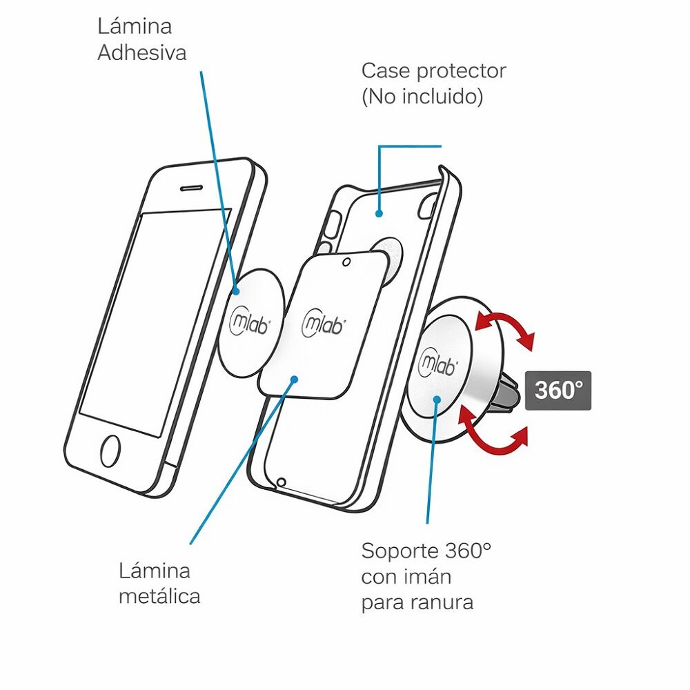 Soporte Magn&eacute;tico Universal Mlab Para Celular En Auto image number 3.0