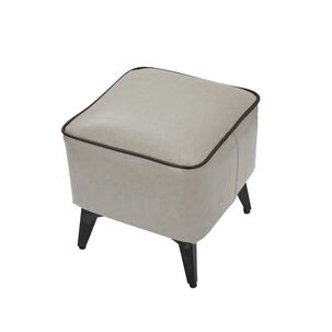 Taburete Reposapi&eacute;s Otomano Cuadrado Eco Cuero Gris