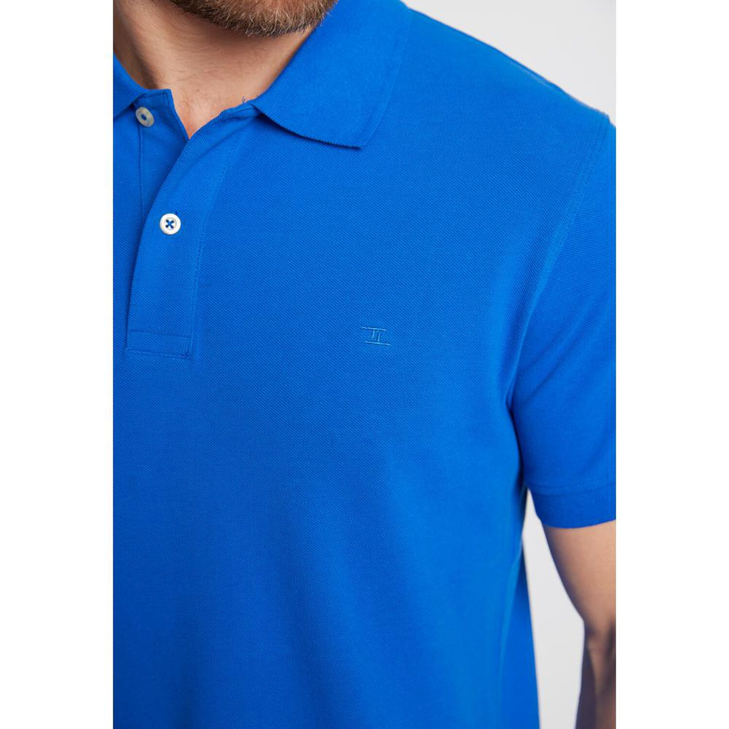 Polera Slim Lisa Manga Corta Cuello Piqu&eacute; Hombre Trial image number 3.0