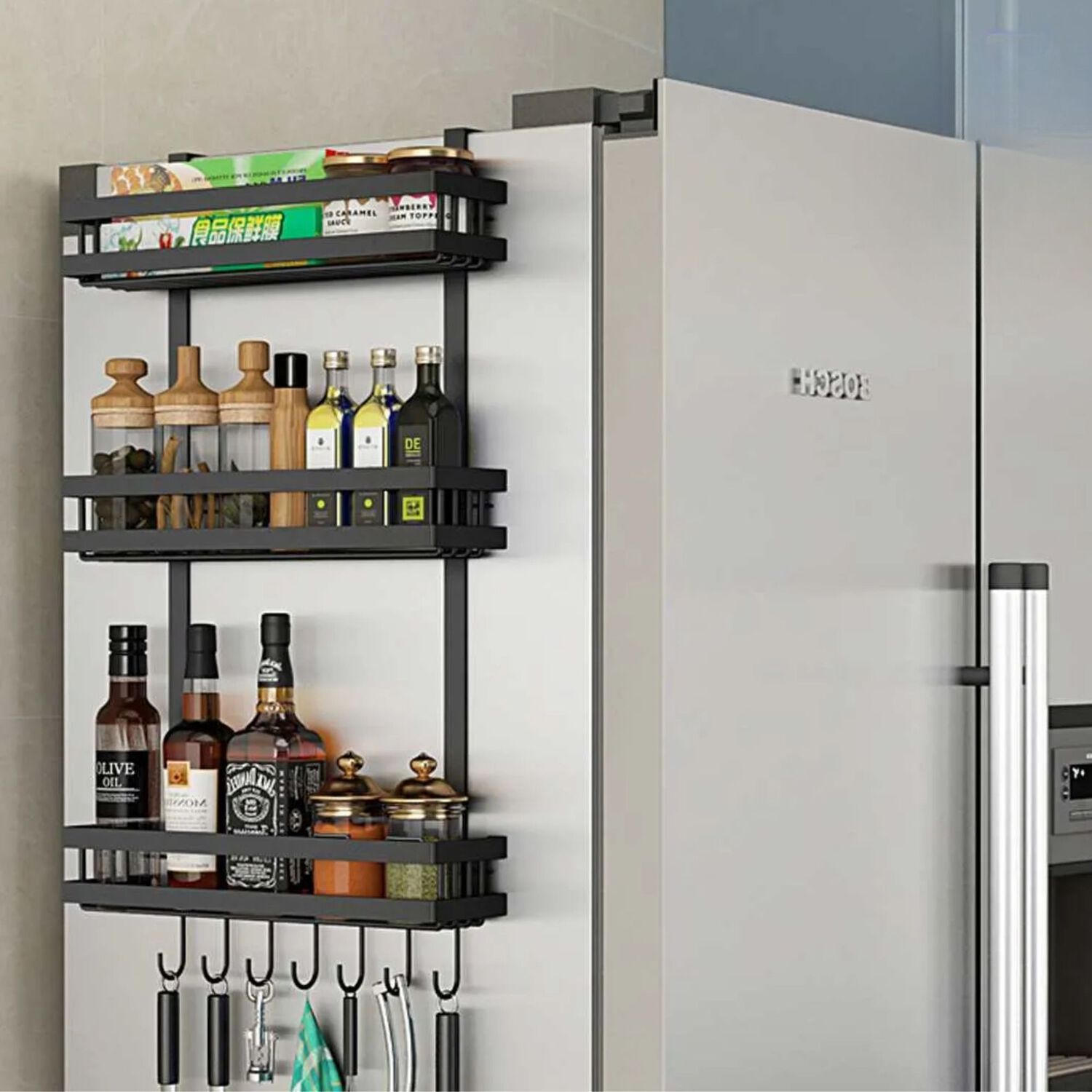 Organizador Estante Lateral Refrigerador Multifuncional Cocina image number 3.0