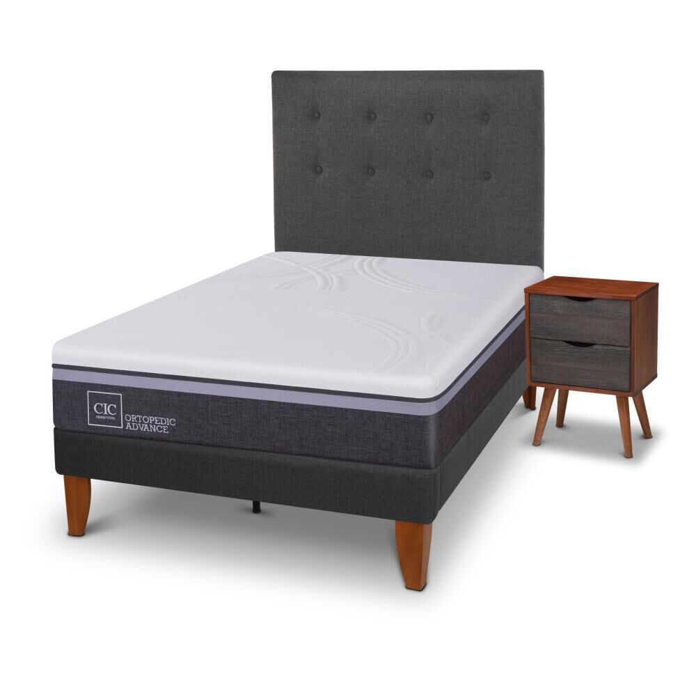 Cama Europea Cic Ortopedic Advance / 1.5 Plazas / Base Normal + Set De Maderas image number 1.0