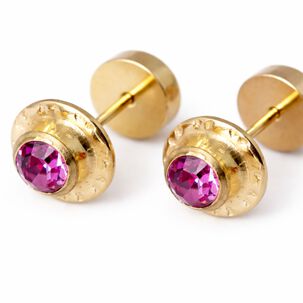 Aros Abridores Chat&oacute;n Circ&oacute;n 6mm N3 Oro 14k A Presi&oacute;n Beb&eacute; Ni&ntilde;a Primeros Aros