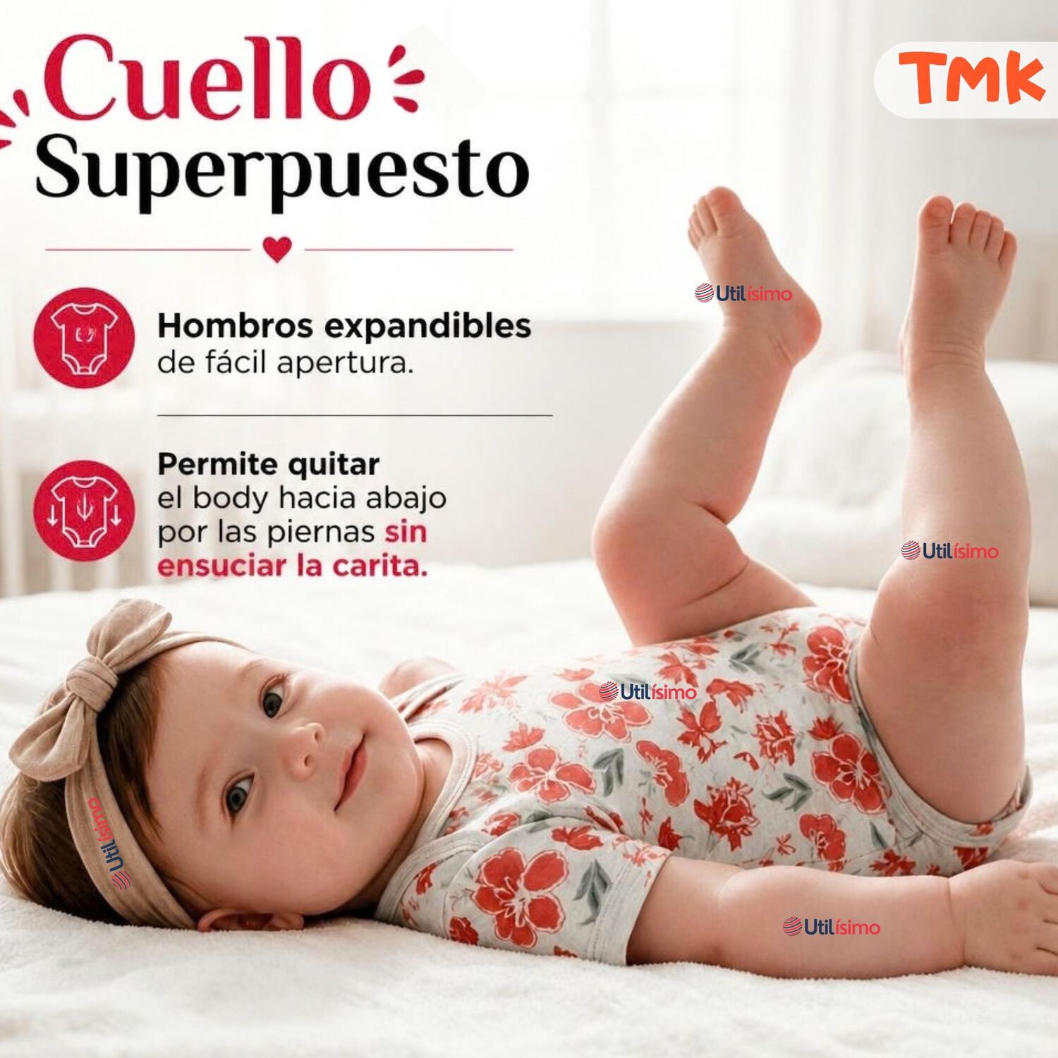 Pack 5 Bodys Manga Corta 100% Algod&oacute;n Tedmimak Ni&ntilde;a Lovely Bella image number 7.0