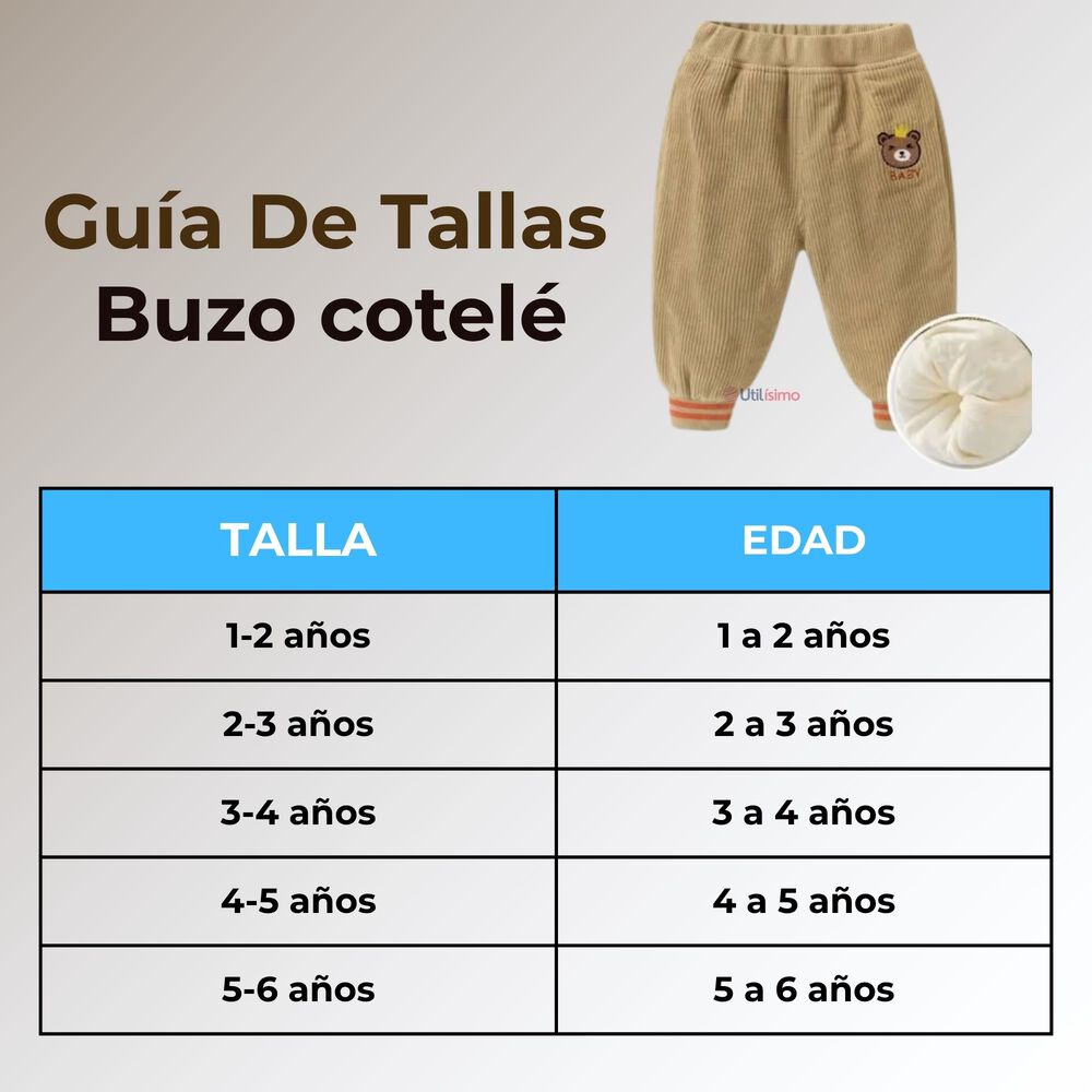 Buzo Cotel&eacute; Forrado En Polar Ni&ntilde;o Pantal&oacute;n Beige image number 3.0