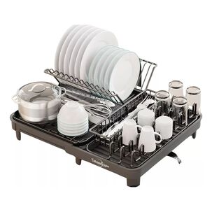 Escurridor Plegable De Platos Expansible Para Cocina Negra