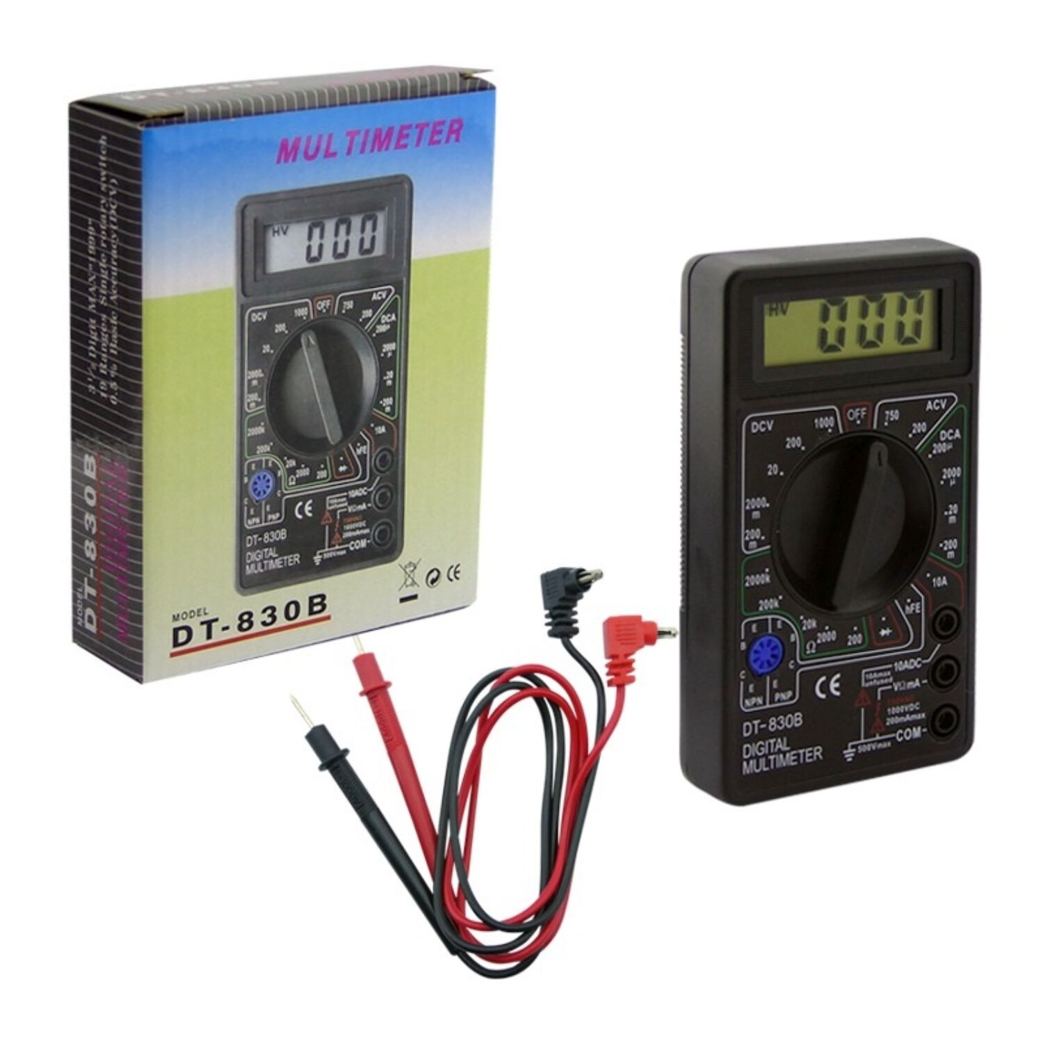 Tester Digital Dt-830b Clasico Negro Caja image number 1.0