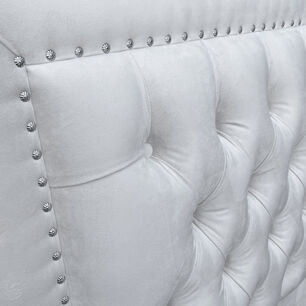 Respaldo De Cama Capiton&eacute; Frame Tachas Felpa Marf&iacute;l 1 Plaza