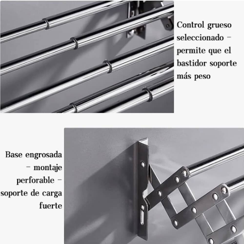 Toallero De Ba&ntilde;o Retr&aacute;ctil De Acero Inoxidable 5 Polos 80cm image number 4.0