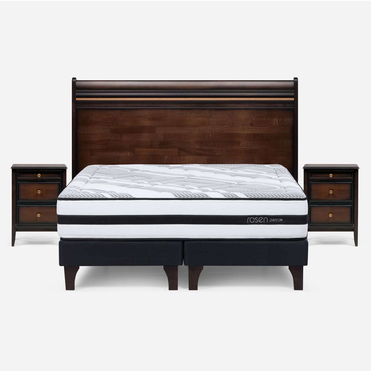 Cama Europea Rosen Driven / 2 Plazas / Base Dividida + Set De Maderas image number 0.0
