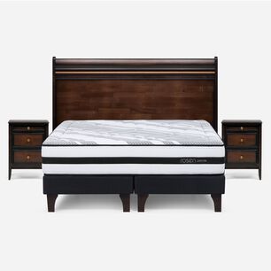 Cama Europea Rosen Driven / 2 Plazas / Base Dividida + Set De Maderas