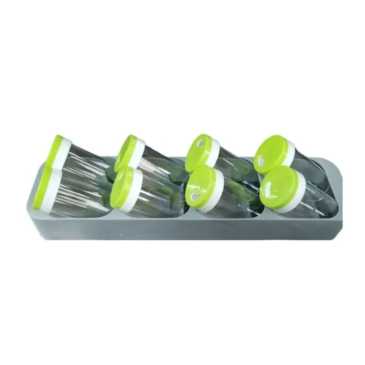 Especiero 8 Frascos Verde 39cm Organizador De Especias image number 0.0