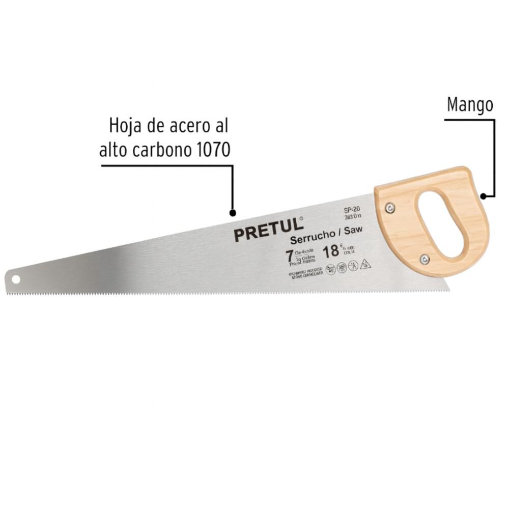 Serrucho Para Carpintero Pretul Sp-20 image number 2.0
