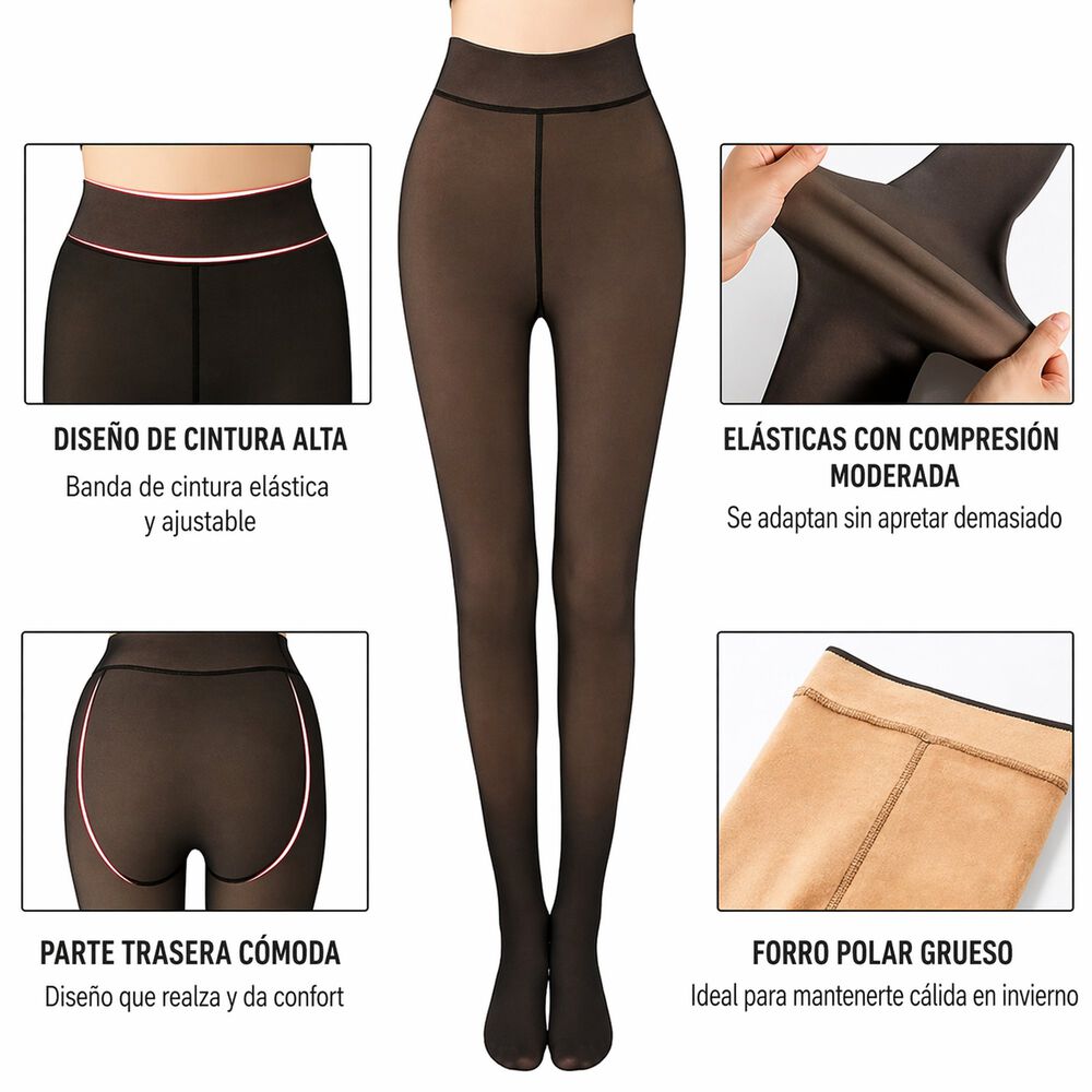 Panty Y Calza Chiporro Efecto Piel !tallas Grandes!! image number 2.0