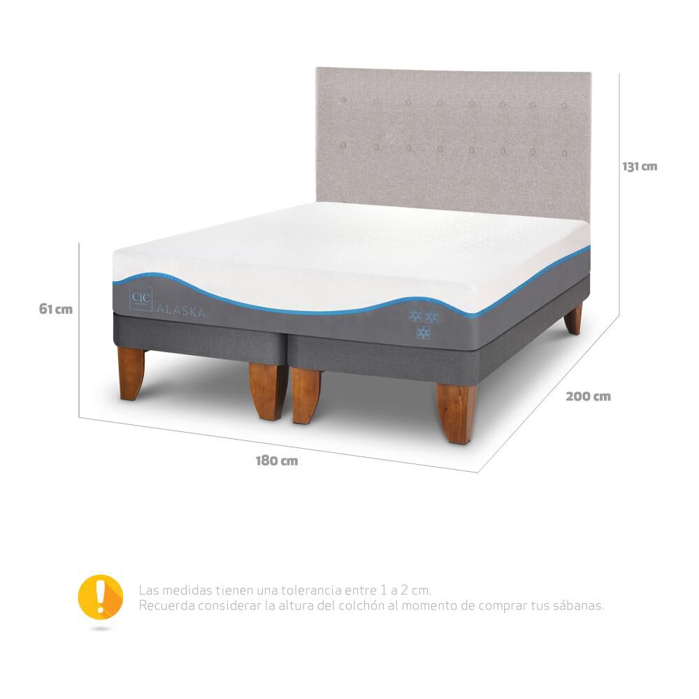 Cama Europea Cic Alaska / King / Base Dividida + Respaldo image number 2.0