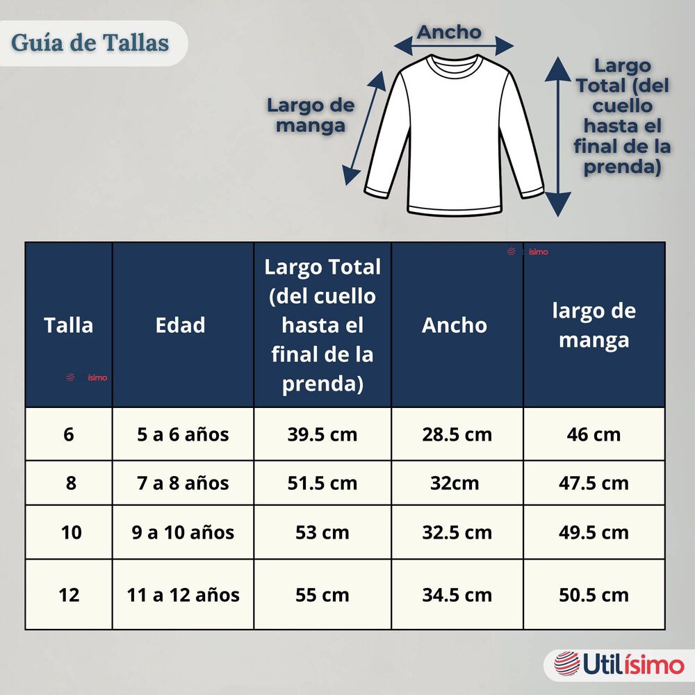 Pack 6 Camisetas Algod&oacute;n Manga Larga Polera Primera Capa Blanco Ni&ntilde;o image number 3.0