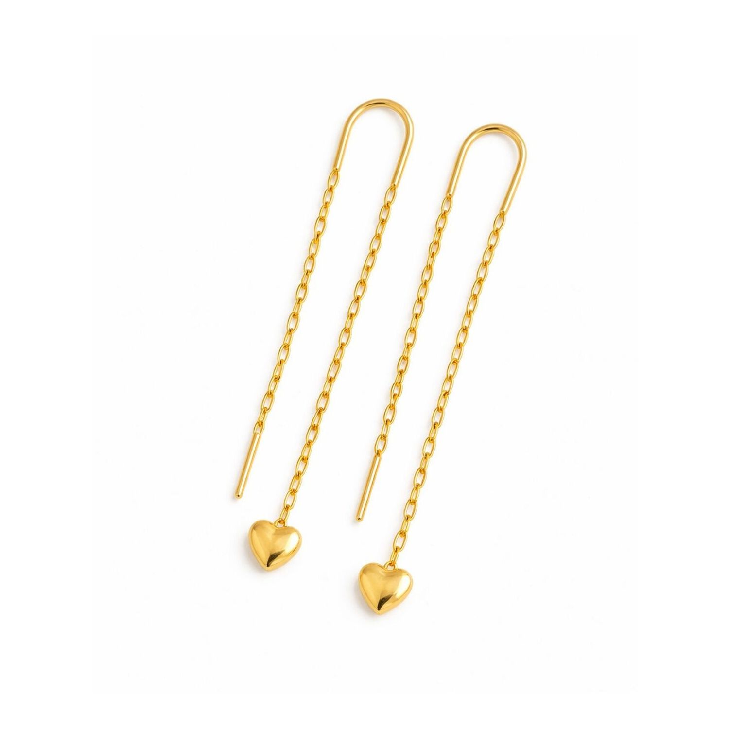 Aros Cadenas Oro 18k 3cm Colgantes 1.5gr Regalo Mujer image number 3.0