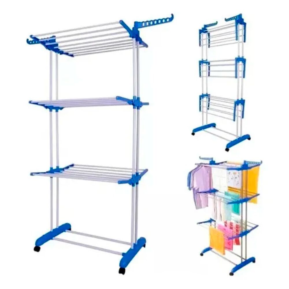 Tendedero Ropa Perchero Plegable Colgador De 3 Niveles image number 2.0
