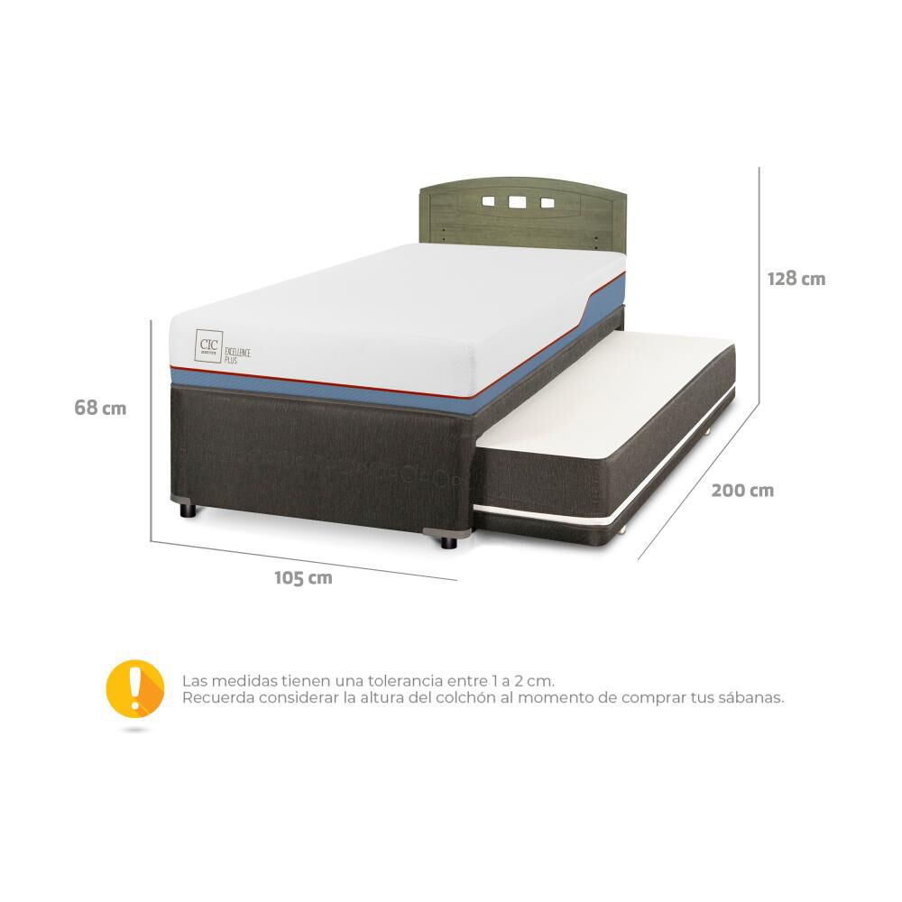 Cama Nido Cic Divan / 1.5 Plazas / Base Funcional + Respaldo image number 2.0