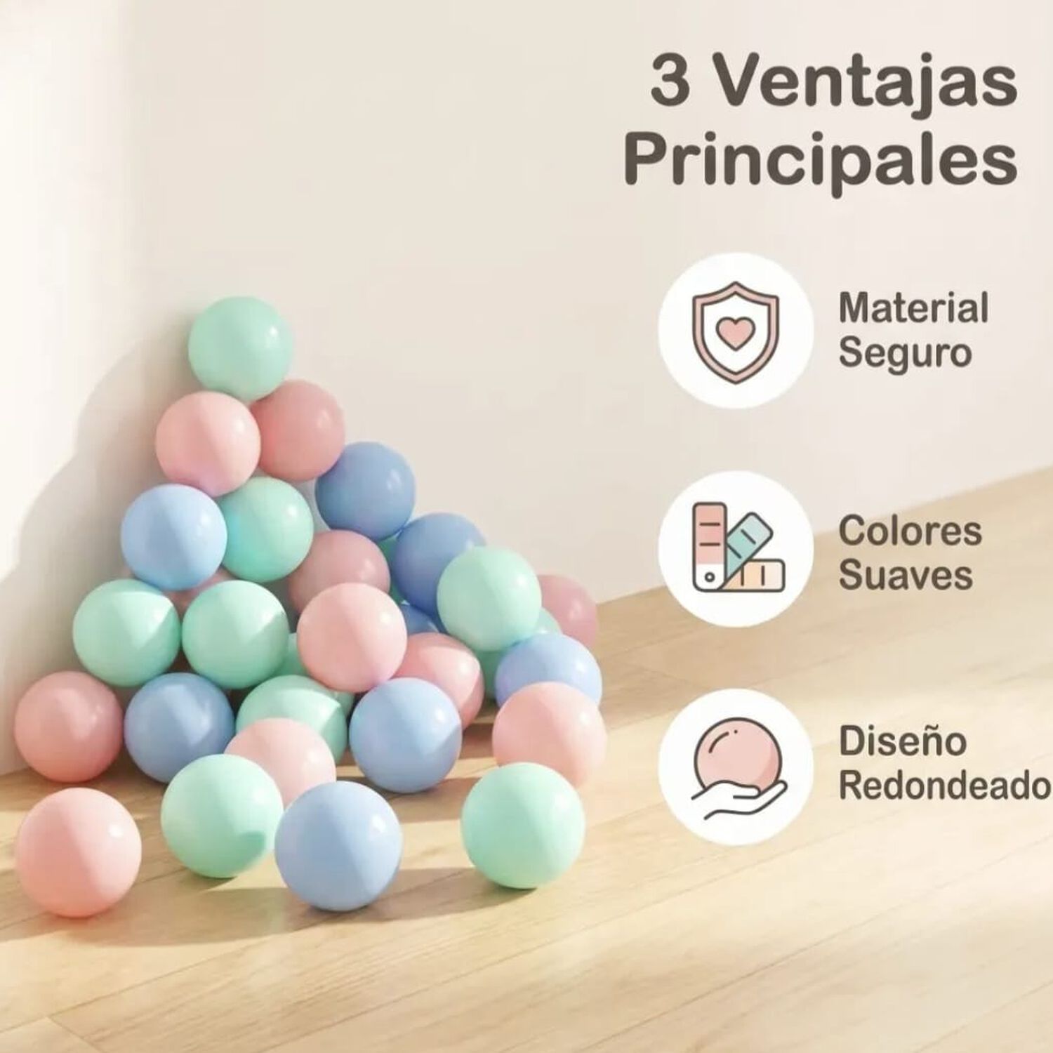 100 Pelotas Plasticas Colores Pasteles image number 6.0