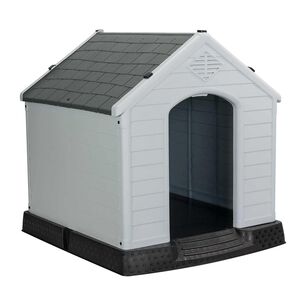 Casa Para Mascotas Perros Peque&ntilde;a Pvc 72x14x67cm Gris