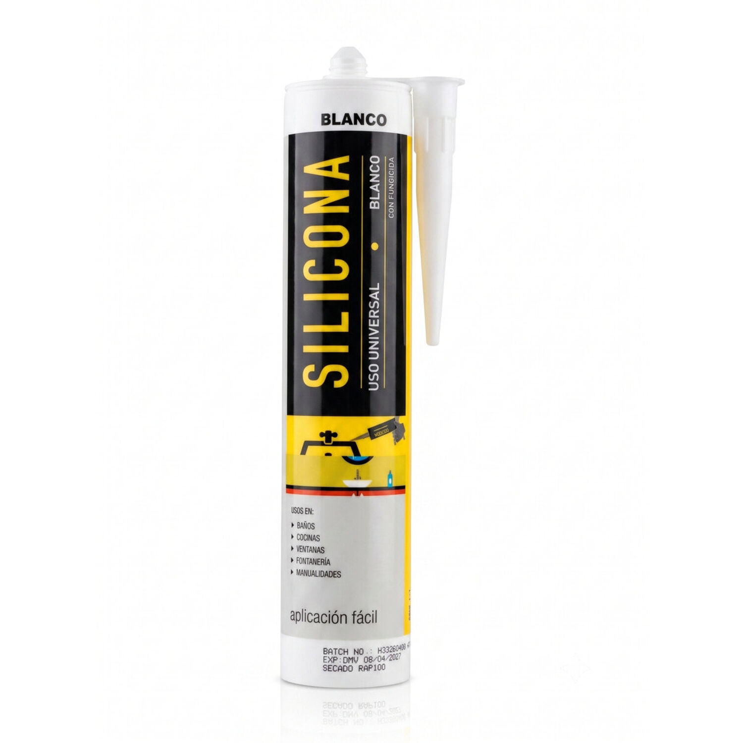 Silicona Universal Blanca 280ml Para Juntas Y Terminaciones image number 0.0