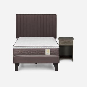 Cama Europea Rosen New Style 4 Plus / 1.5 Plazas / Base Normal + Set De Maderas