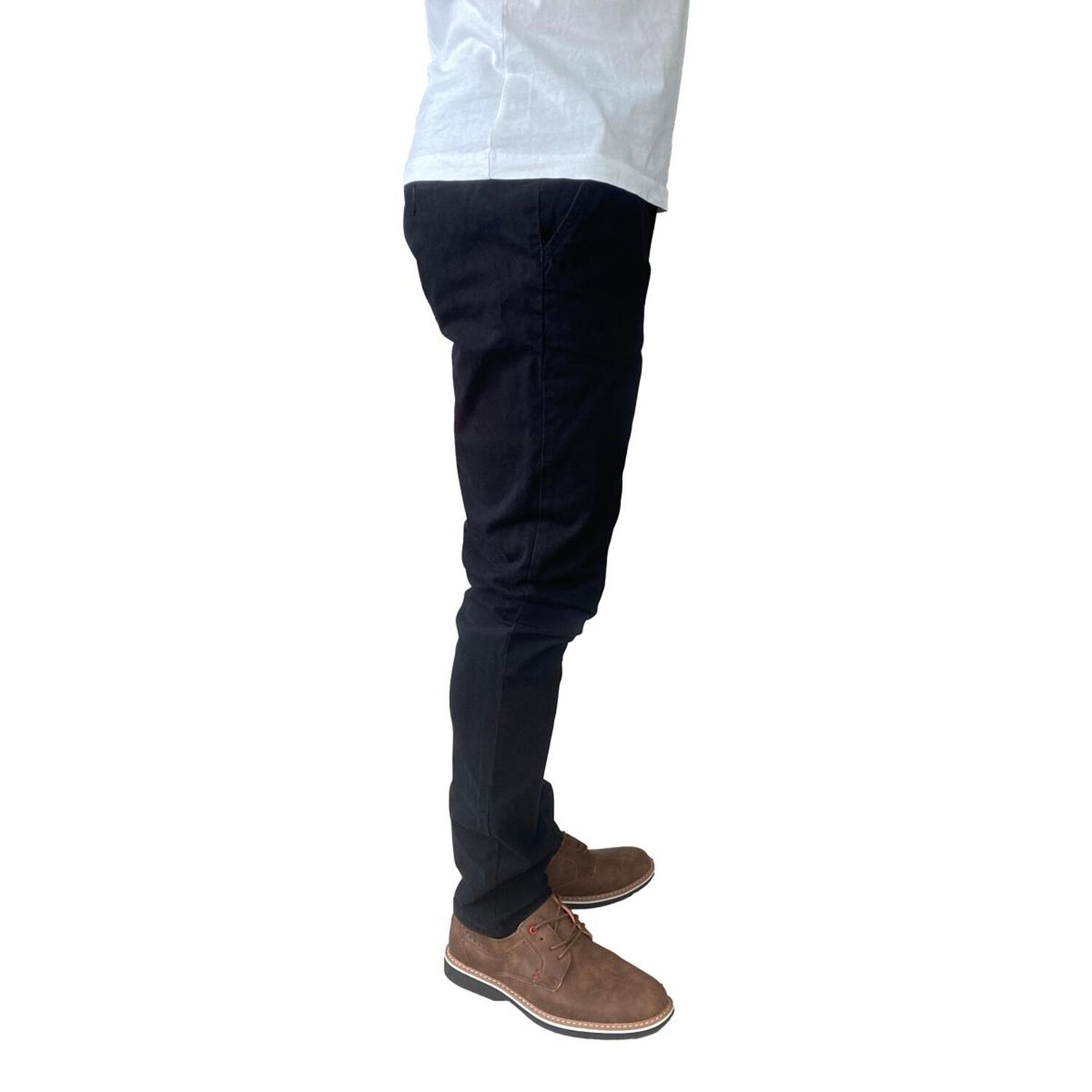 Pantal&oacute;n Elasticados Gabardina Negro Slim Fit Para Hombres image number 4.0