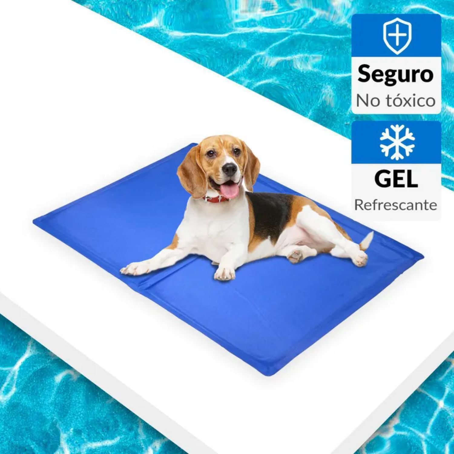 Manta Gel Talla L Dise&ntilde;o Lisa Frio Refrescante 90x50cm Azul image number 2.0