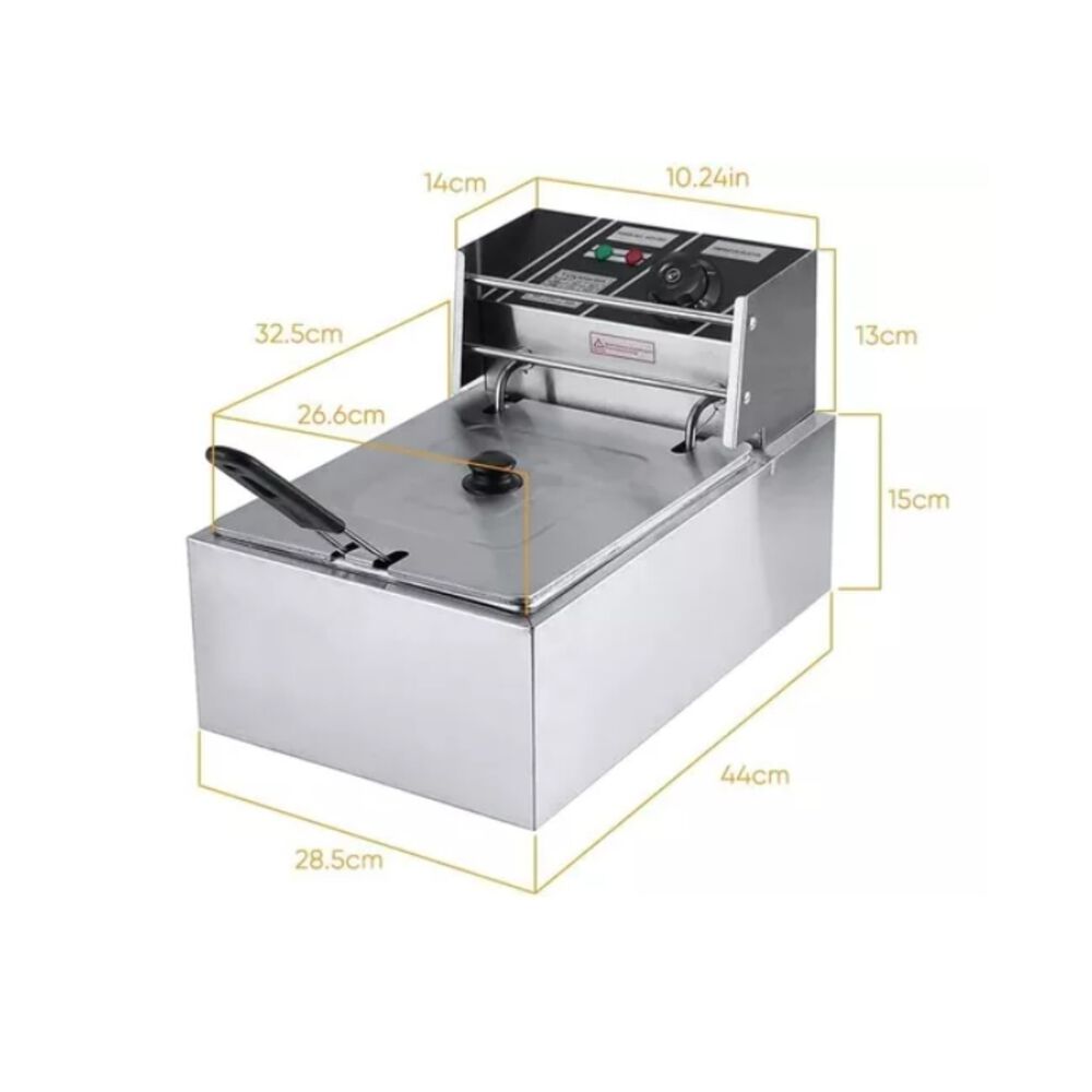 Freidora Eléctrica De Acero Con Tapa - 1 Canasto 6 Litros image number 6.0