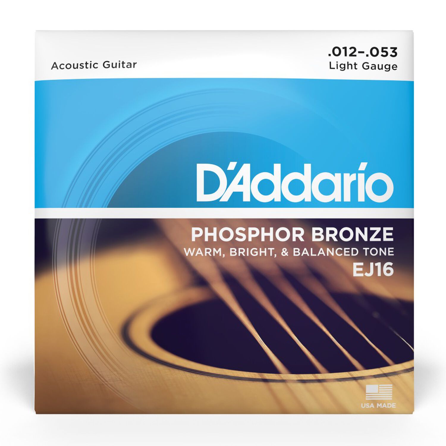 Set Cuerdas Guitarra Ac&uacute;stica F&oacute;sforo Bronze 12-53 Ej16 Daddario image number 0.0