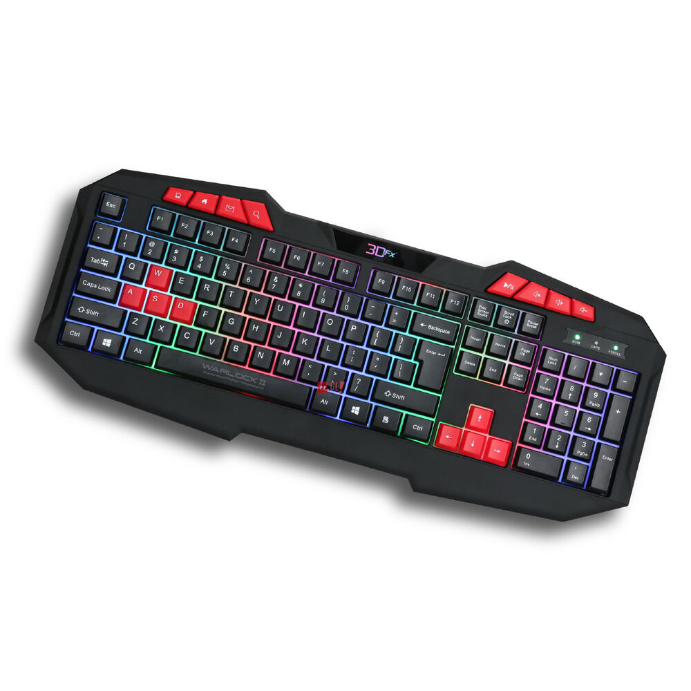 Teclado Gamer Pc Usb Iluminaci&oacute;n Rgb Warlock 2 - Ps image number 1.0