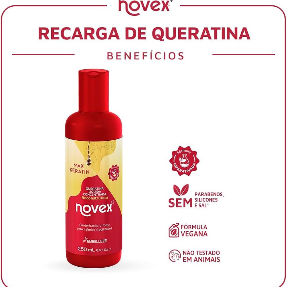 Tratamiento De Keratina Liquida Max Keratin Novex 250 Ml image number 3.0
