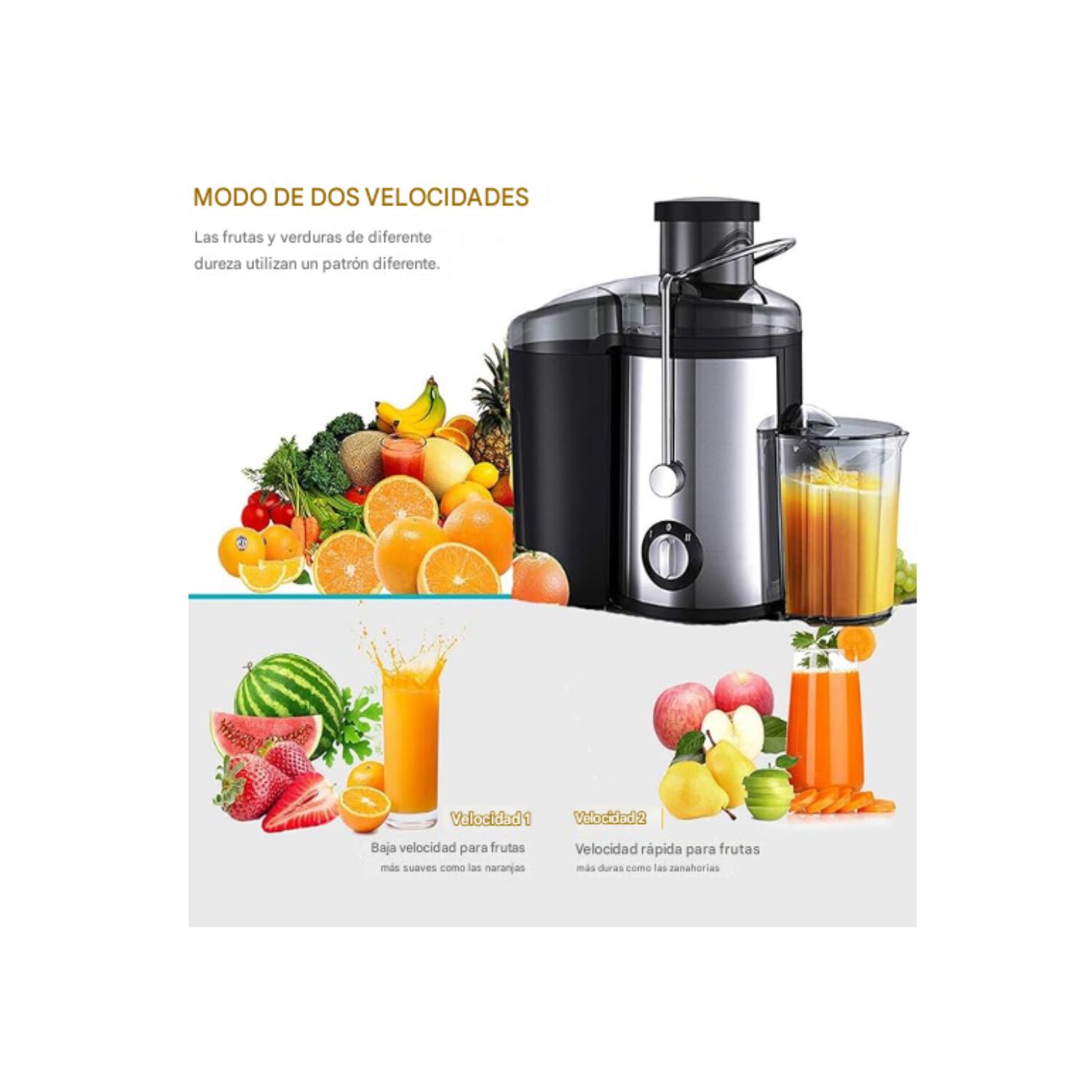 Extractor Exprimidor El&eacute;ctrico De Jugo Y Verduras Sacajugos image number 6.0