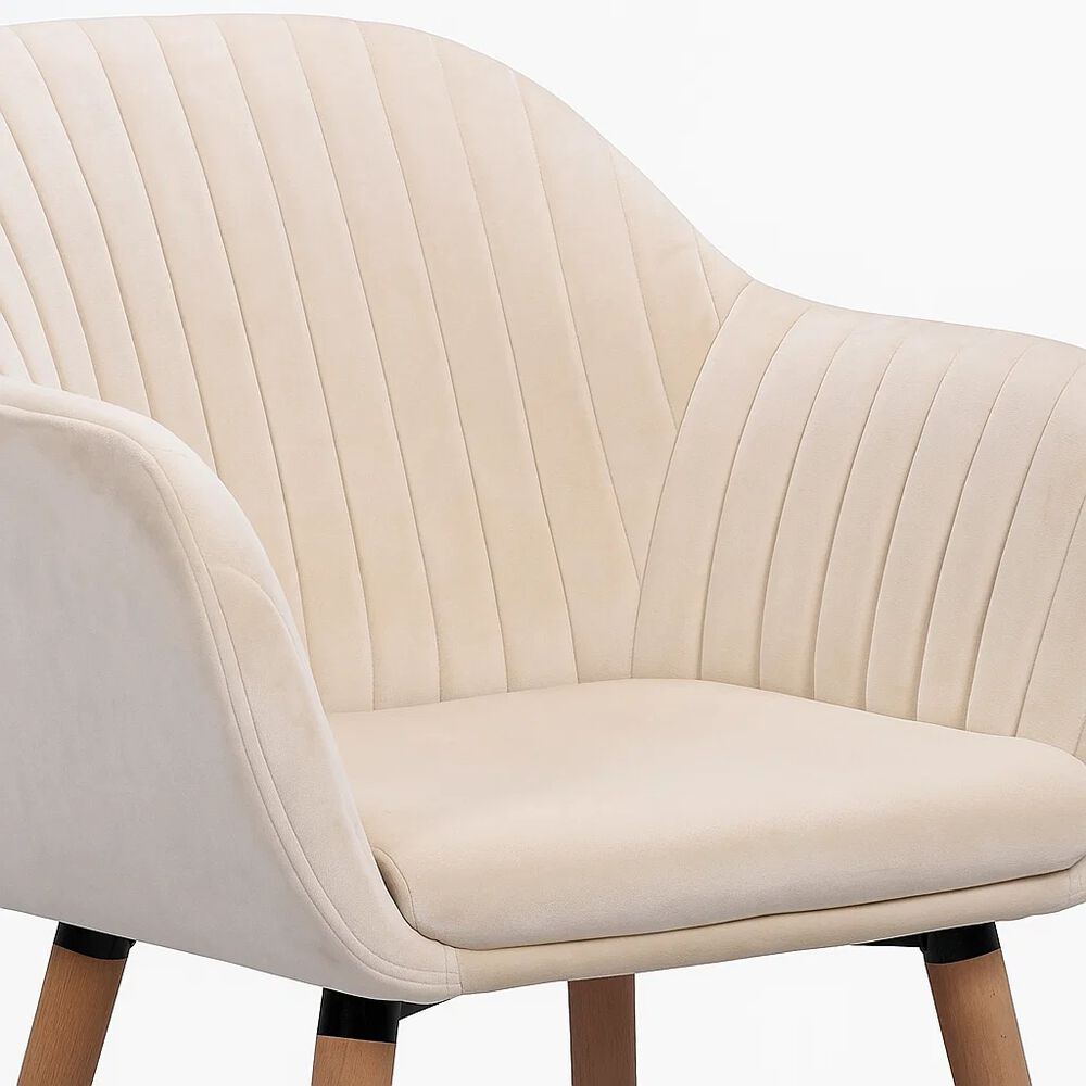 Butaca Sitial Poltrona Diamante Terciopelo Acolchado - Beige image number 5.0