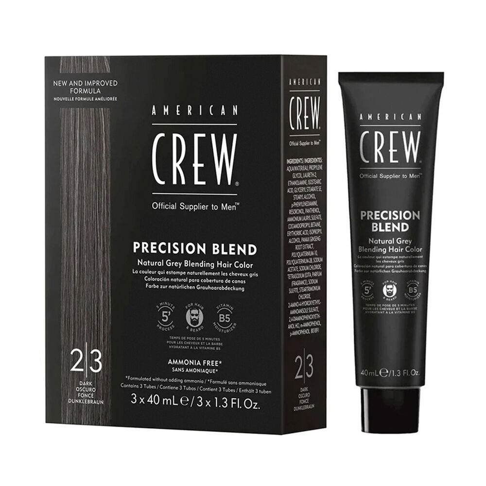 American Crew - Tintura Sin Amoniaco 100% Cobertura Canas Barba Y Cabello 3 Tubos De 40ml C/u 2-3 Castaño Oscuro image number 0.0