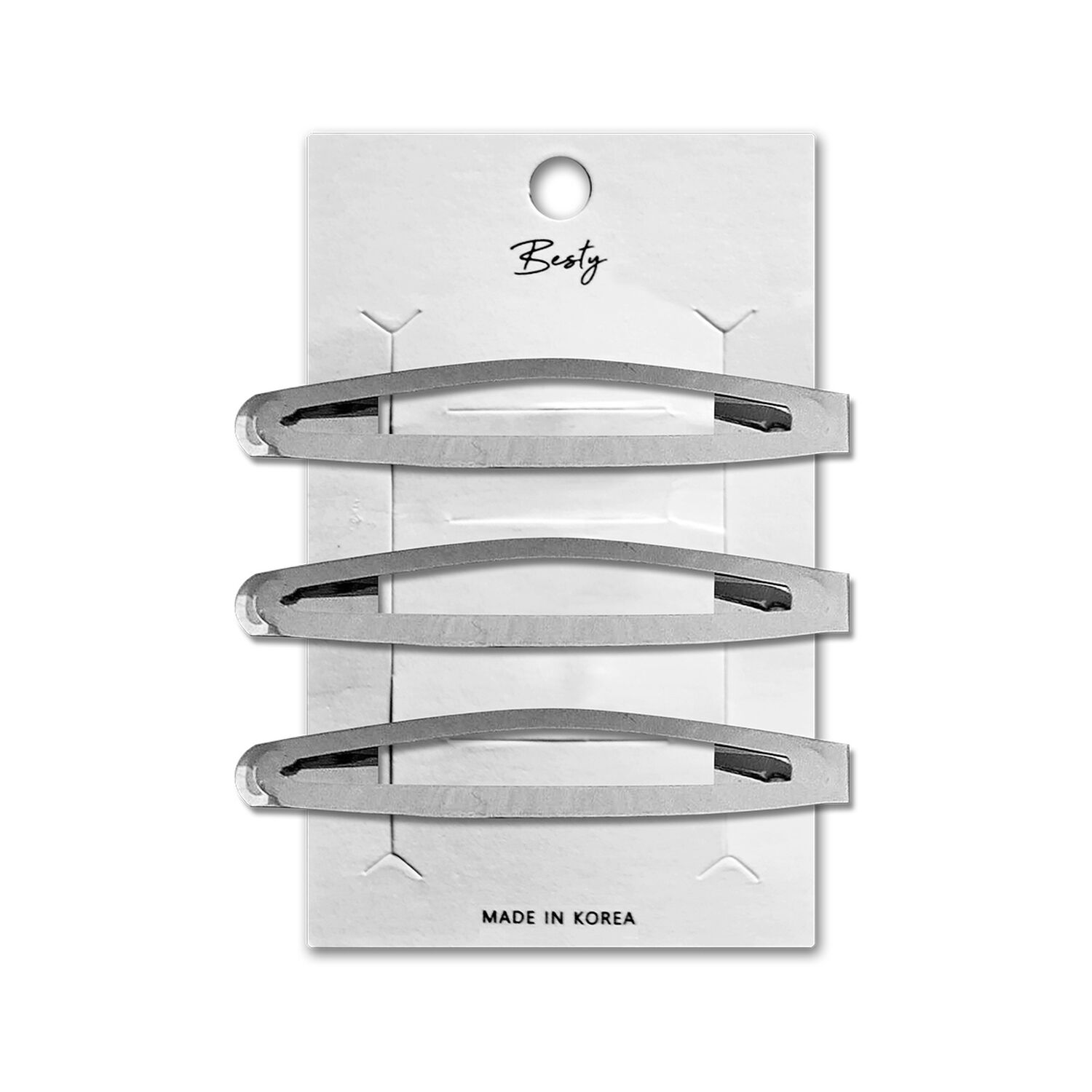 Set Clip Semiovalado Grande Besty Plateado 3u Plateado image number 0.0
