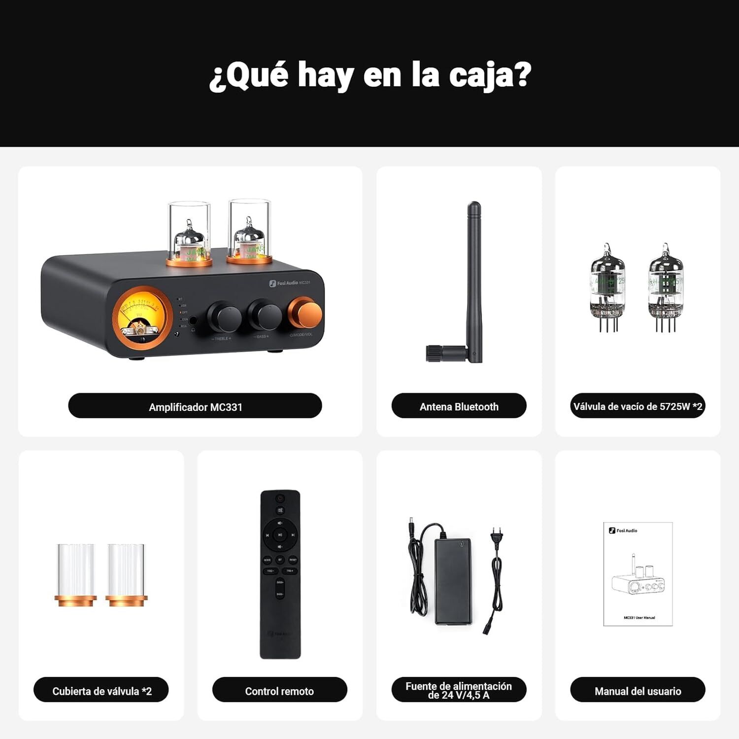 Amplificador Bluetooth Tubos Dac Vu Fosi Audio Mc331 image number 6.0